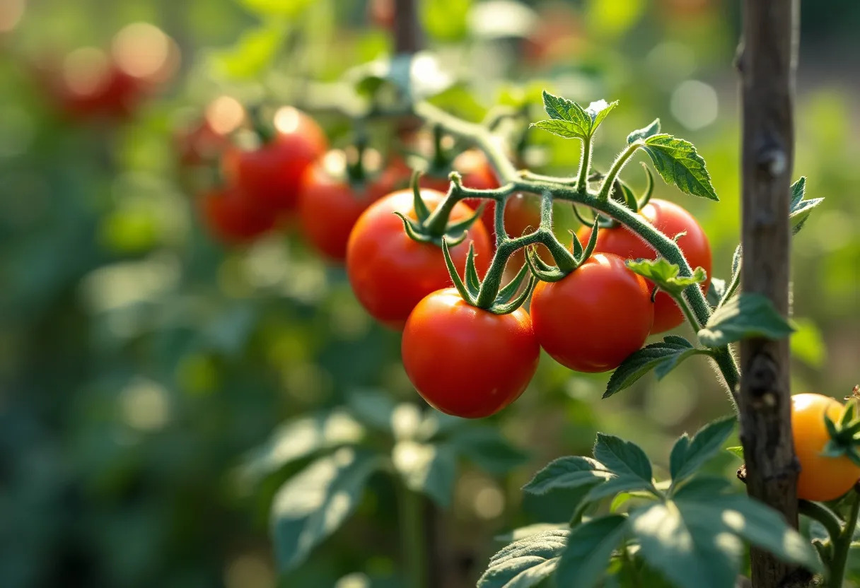 tomates sans tuteurage : jardin potager